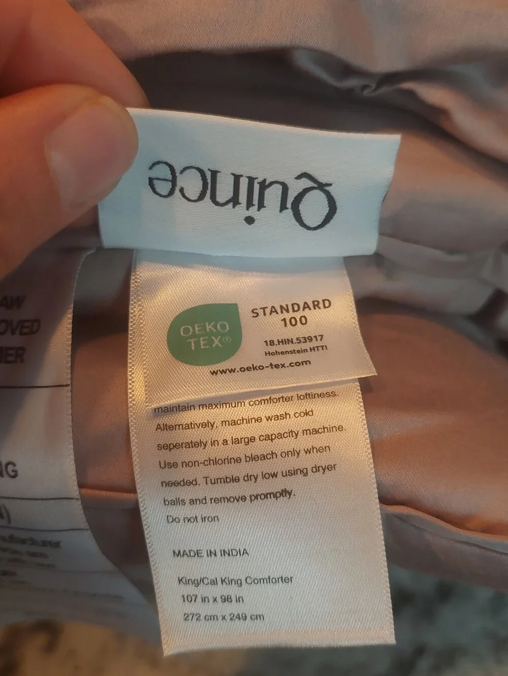 NWT! Quince Organic Cotton Stone Sateen Comforter! King/ Cal King! (870)